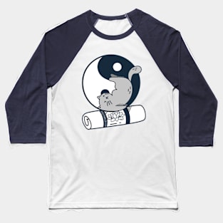 Yoga Cat Plain Baseball T-Shirt